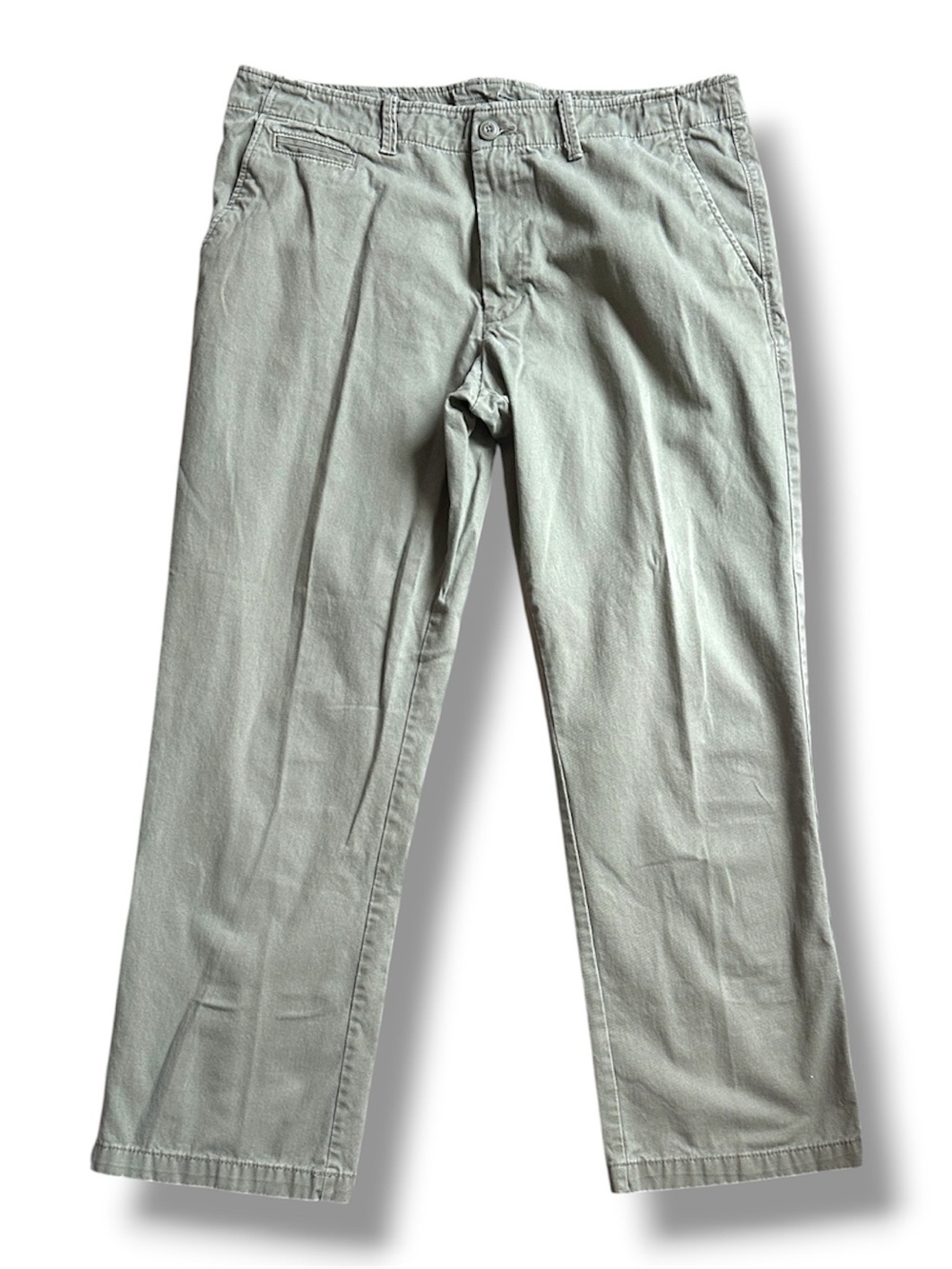 Old Navy Olive Green Broken-In Straight Leg Khaki Pants Mens Size 38 x 32 Preppy